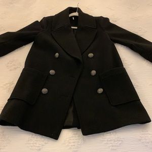 Free People Black Peacoat (Small)